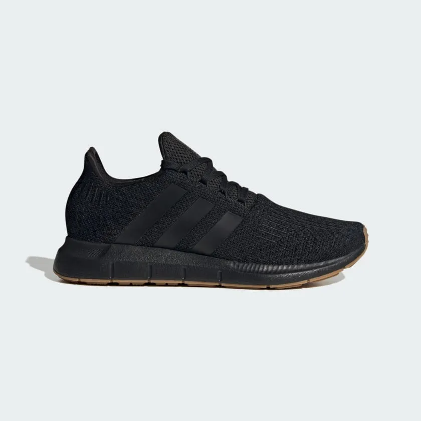 ADIDAS MEN'S SWIFT RUN BLACK/GUM RUNNING SHOES