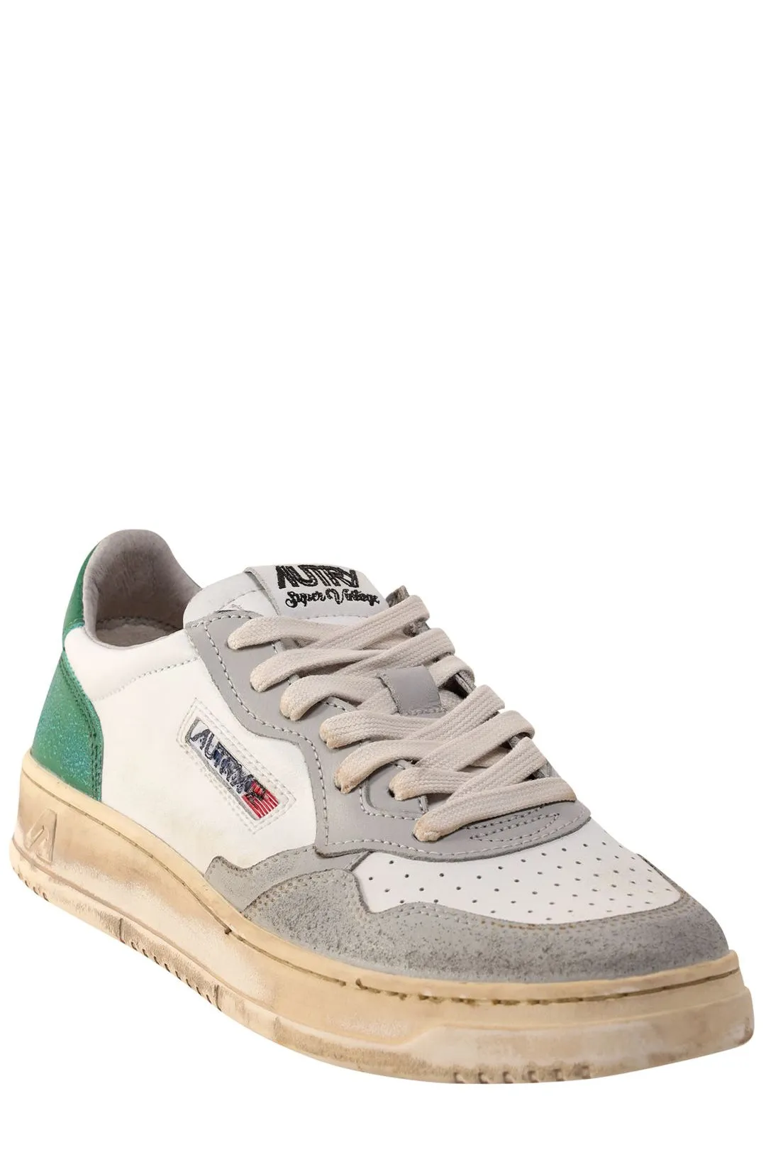 Autry Distressed Lace-Up Sneakers