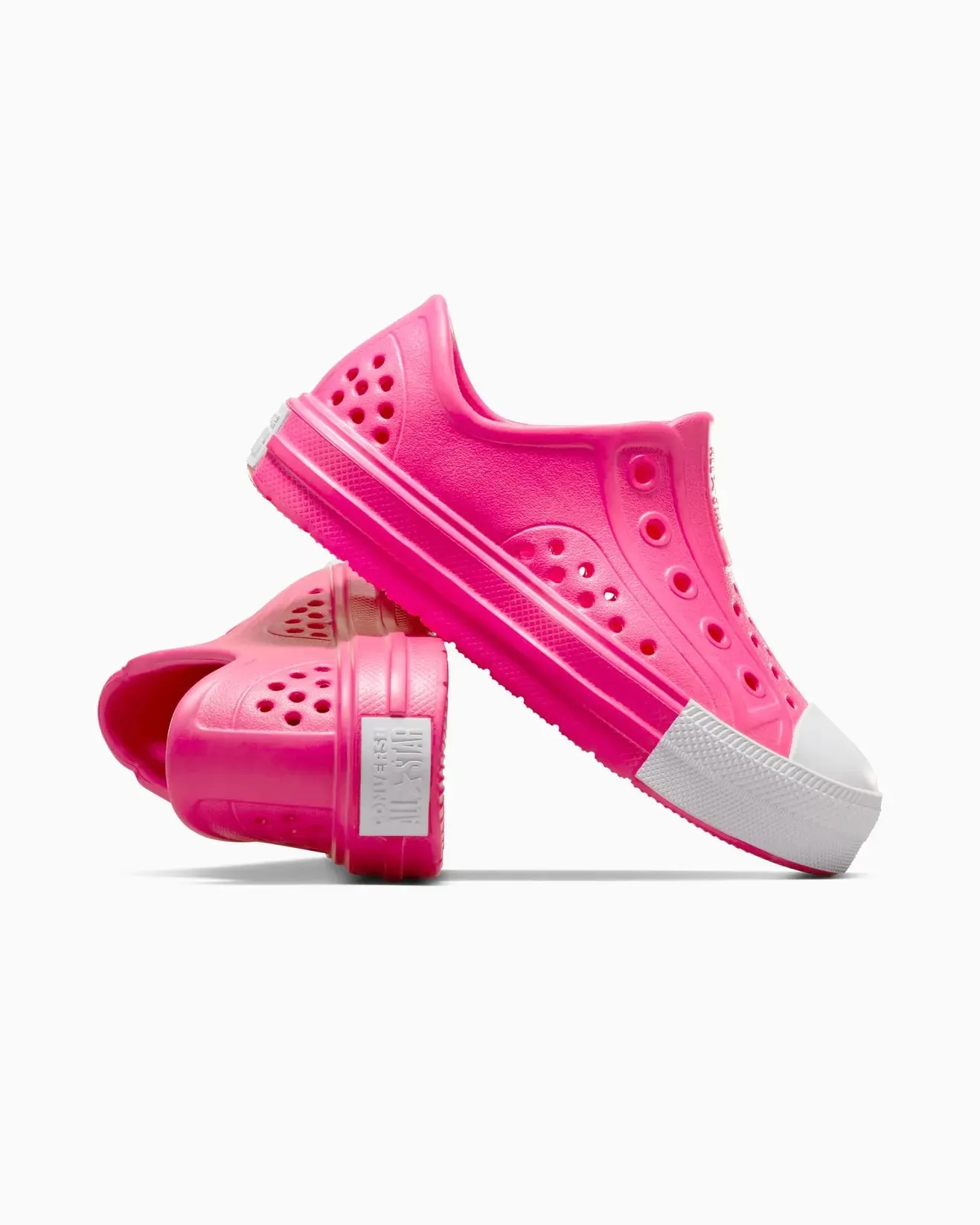 CONVERSE KID'S ALL-STAR PLAY LITE CX EASY-ON FUCHSIA/WHITE CLOGS