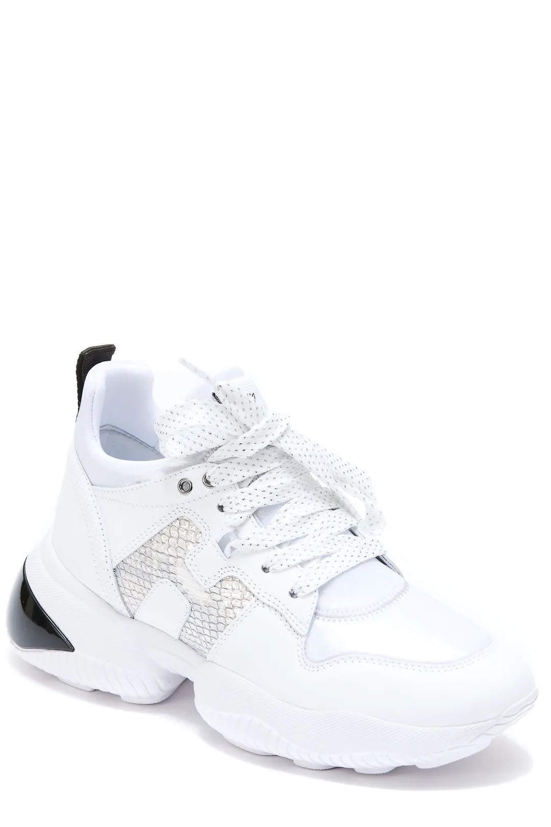 Hogan Interaction Logo Patch Lace-Up Sneakers