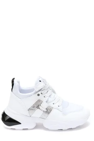 Hogan Interaction Logo Patch Lace-Up Sneakers