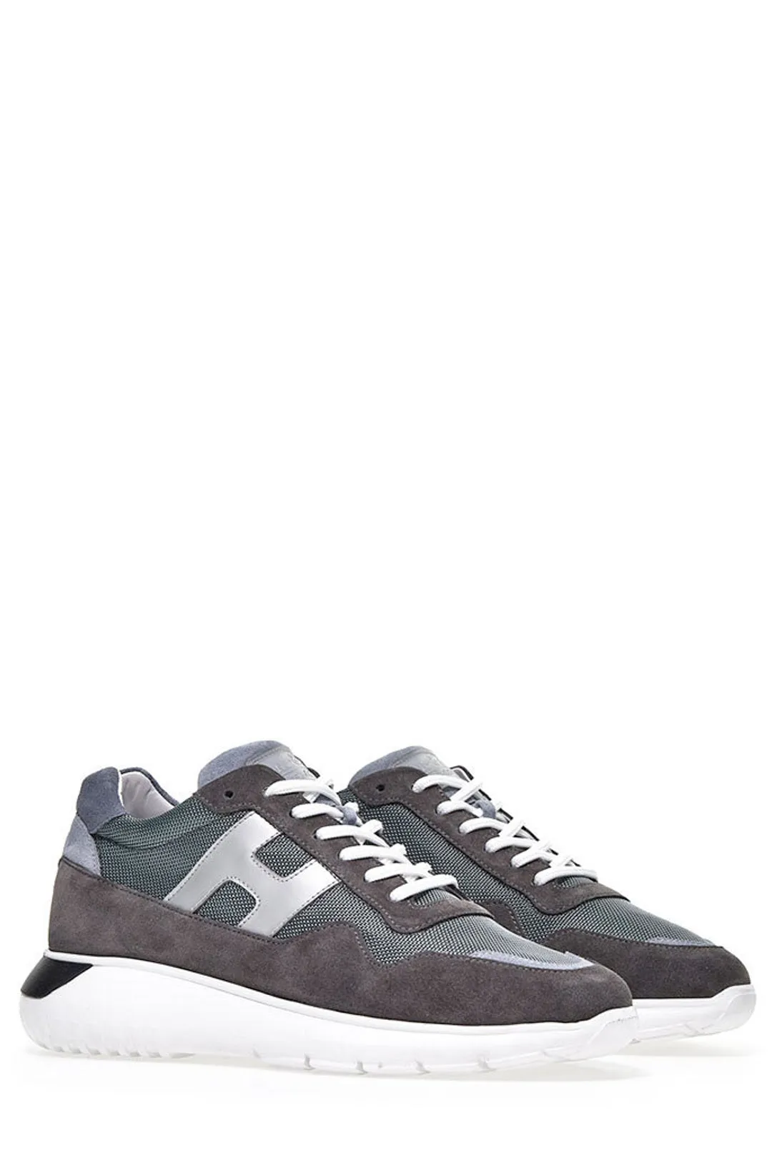Hogan Logo Patch Lace-Up Sneakers