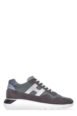 Hogan Logo Patch Lace-Up Sneakers