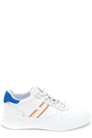 Hogan Round Toe Lace-Up Sneakers
