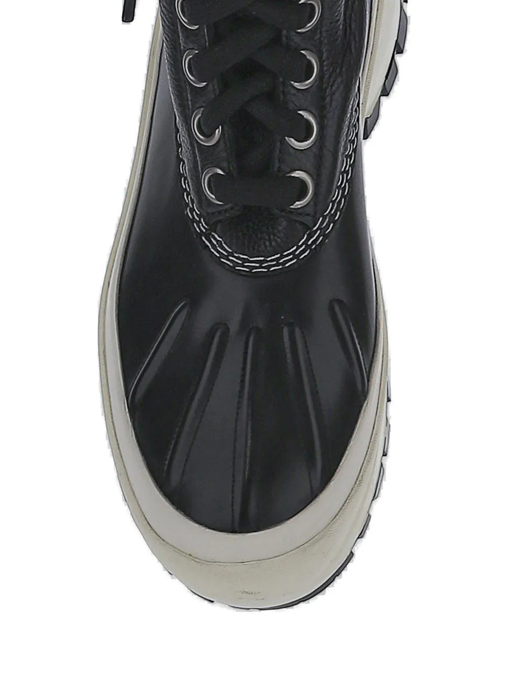 Jil Sander Contrast Stitching Lace-Up Boots