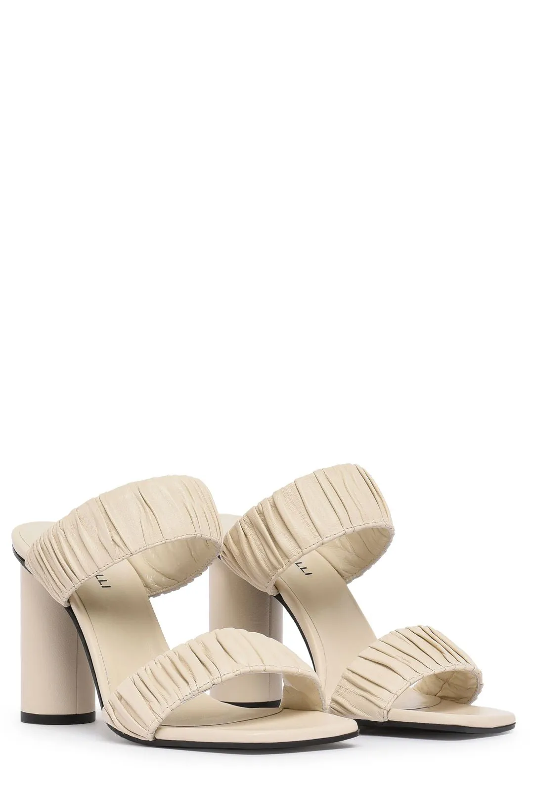 Just Cavalli Ruched High Block Heel Sandals