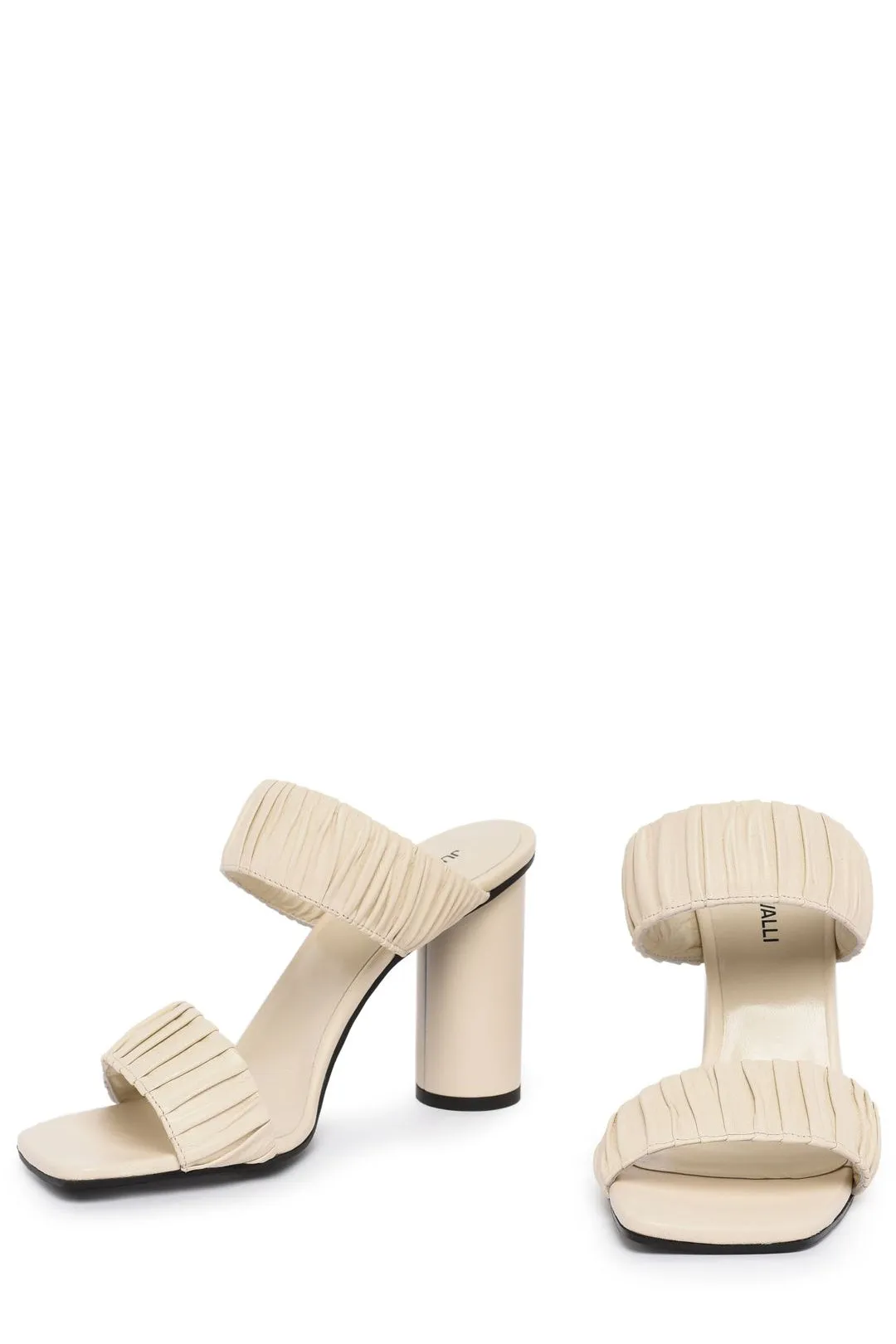 Just Cavalli Ruched High Block Heel Sandals