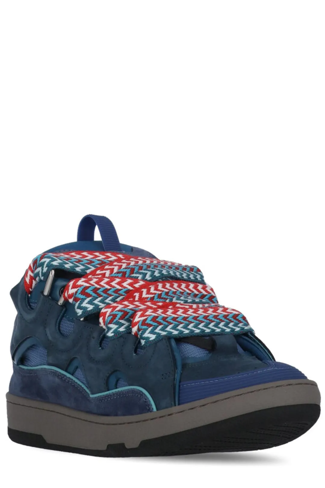Lanvin Color-Block Lace-Up Round Toe Sneakers