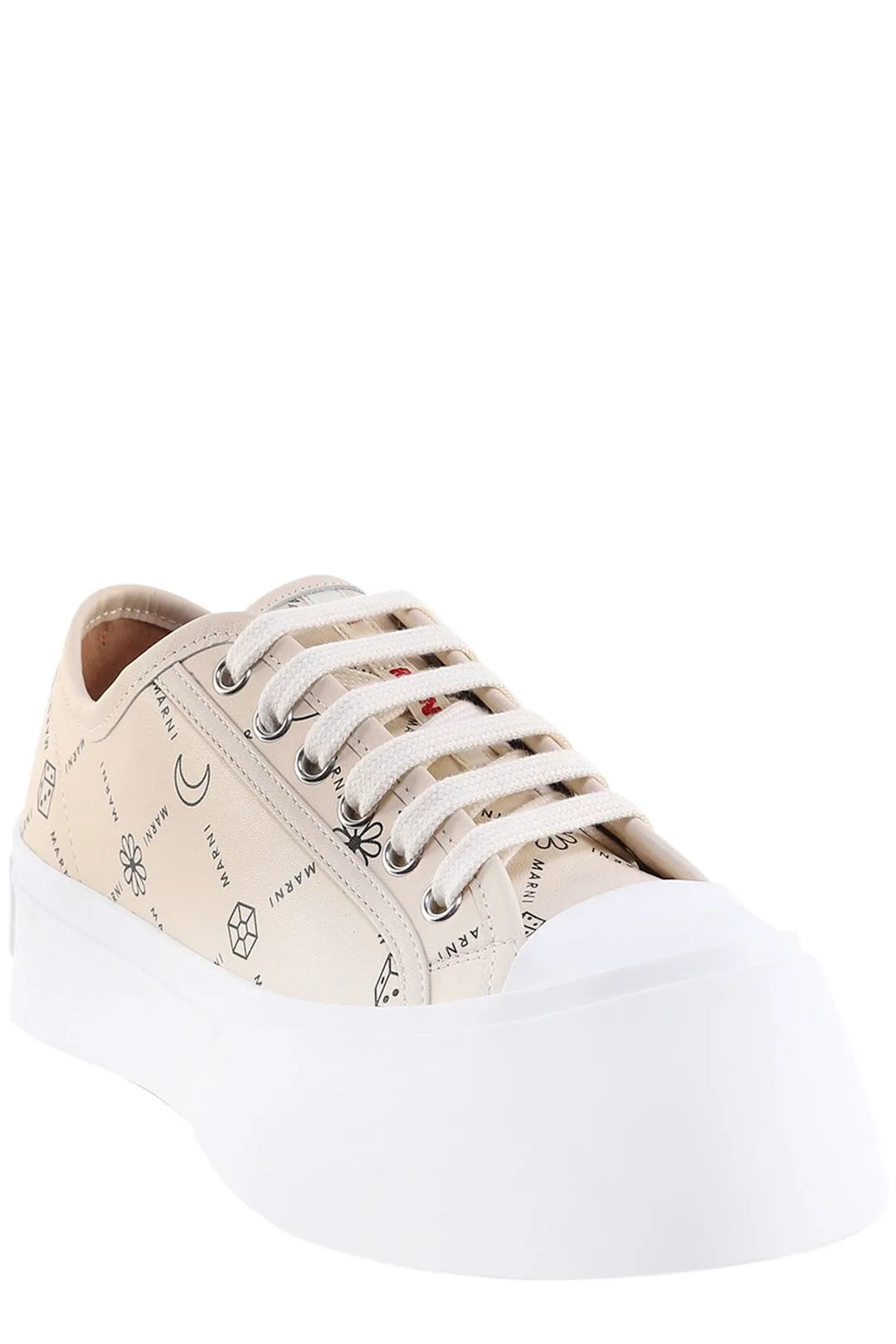 Marni Pablo Allover Logo Printed Lace-Up Sneakers