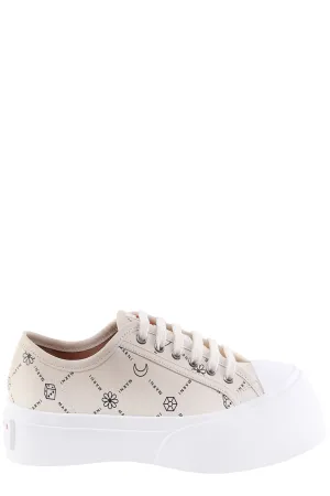 Marni Pablo Allover Logo Printed Lace-Up Sneakers