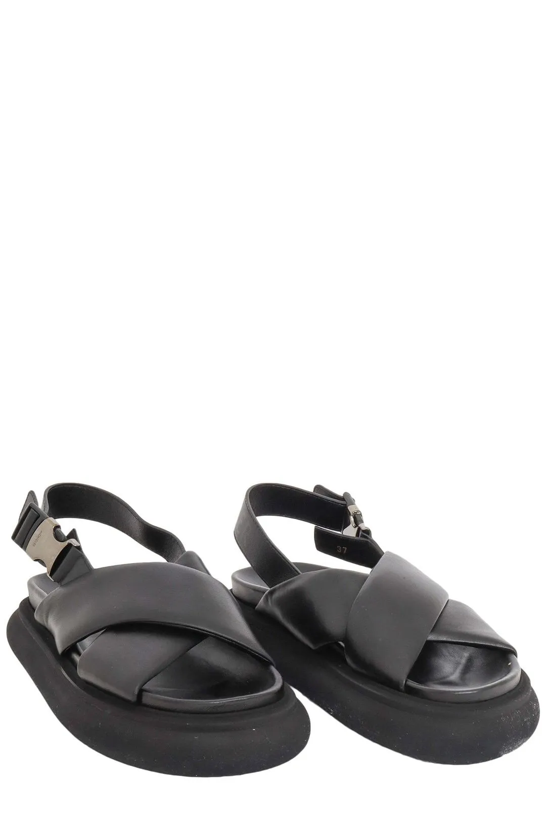 Moncler Cross-Over Strap Buckled Sandals