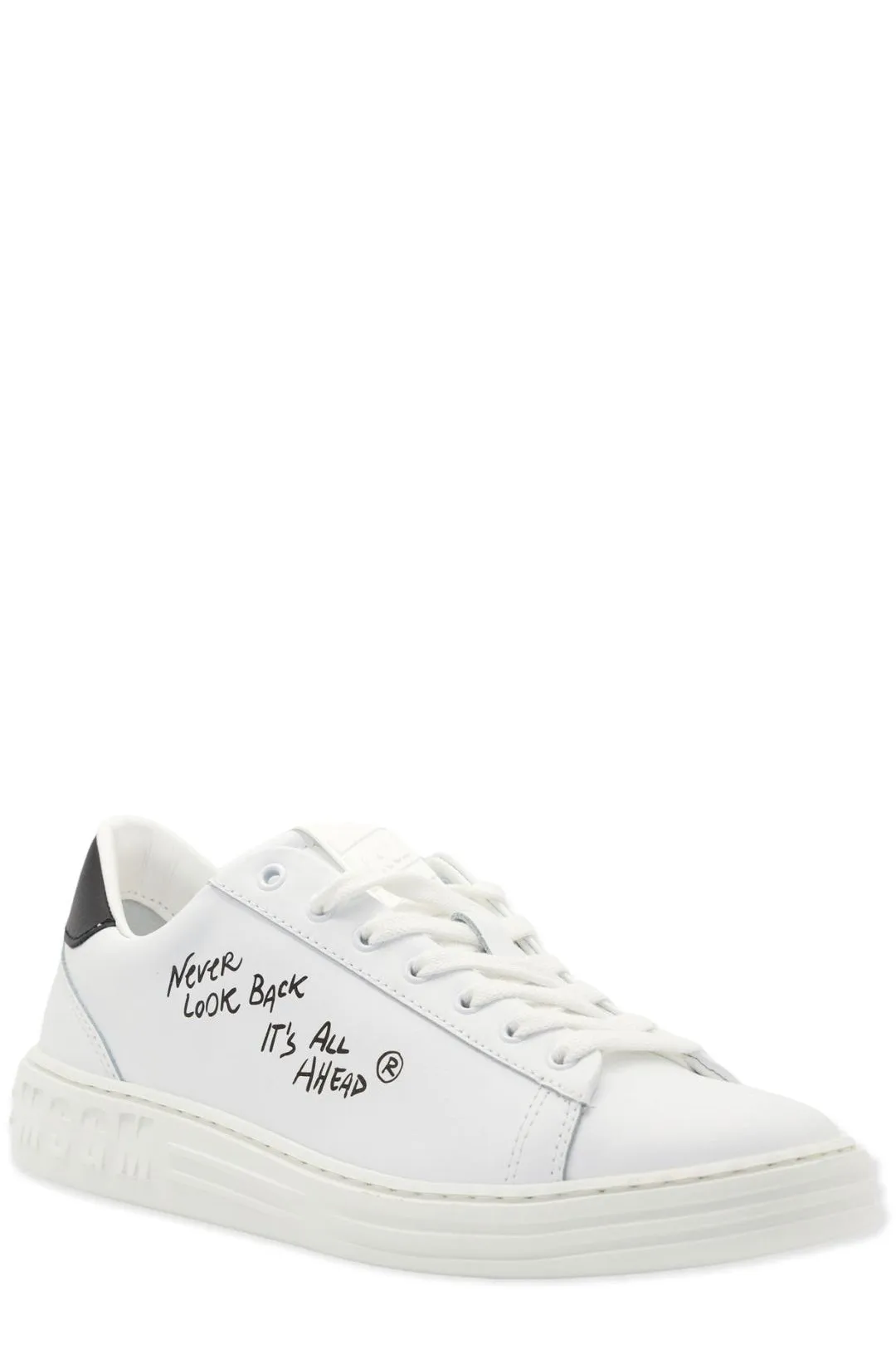 MSGM Slogan Print Lace-Up Sneakers