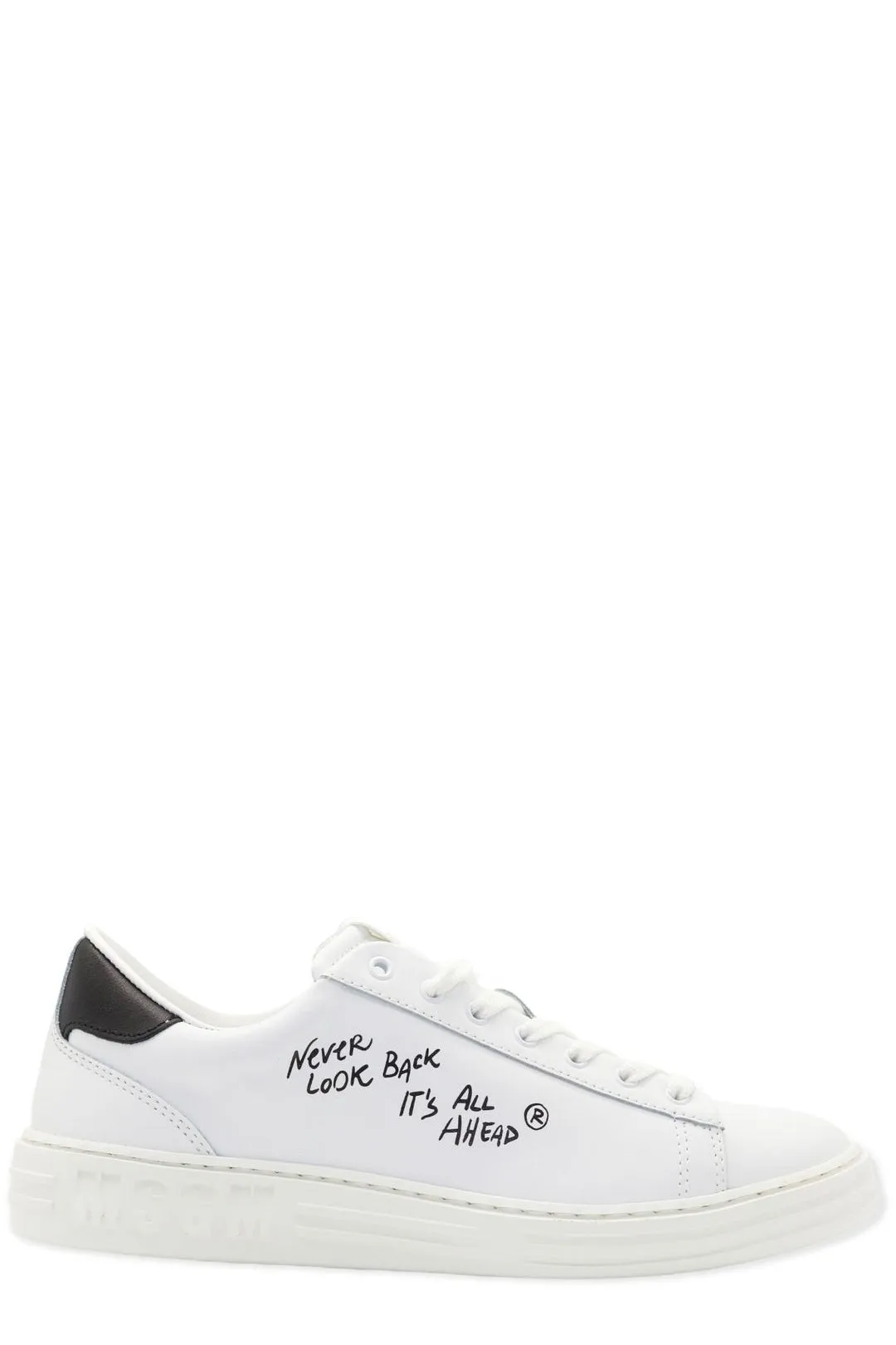 MSGM Slogan Print Lace-Up Sneakers