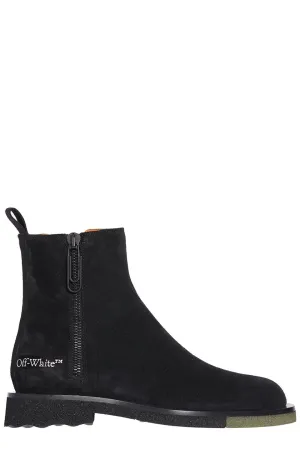 Off-White Logo Detailed Ankle Boots