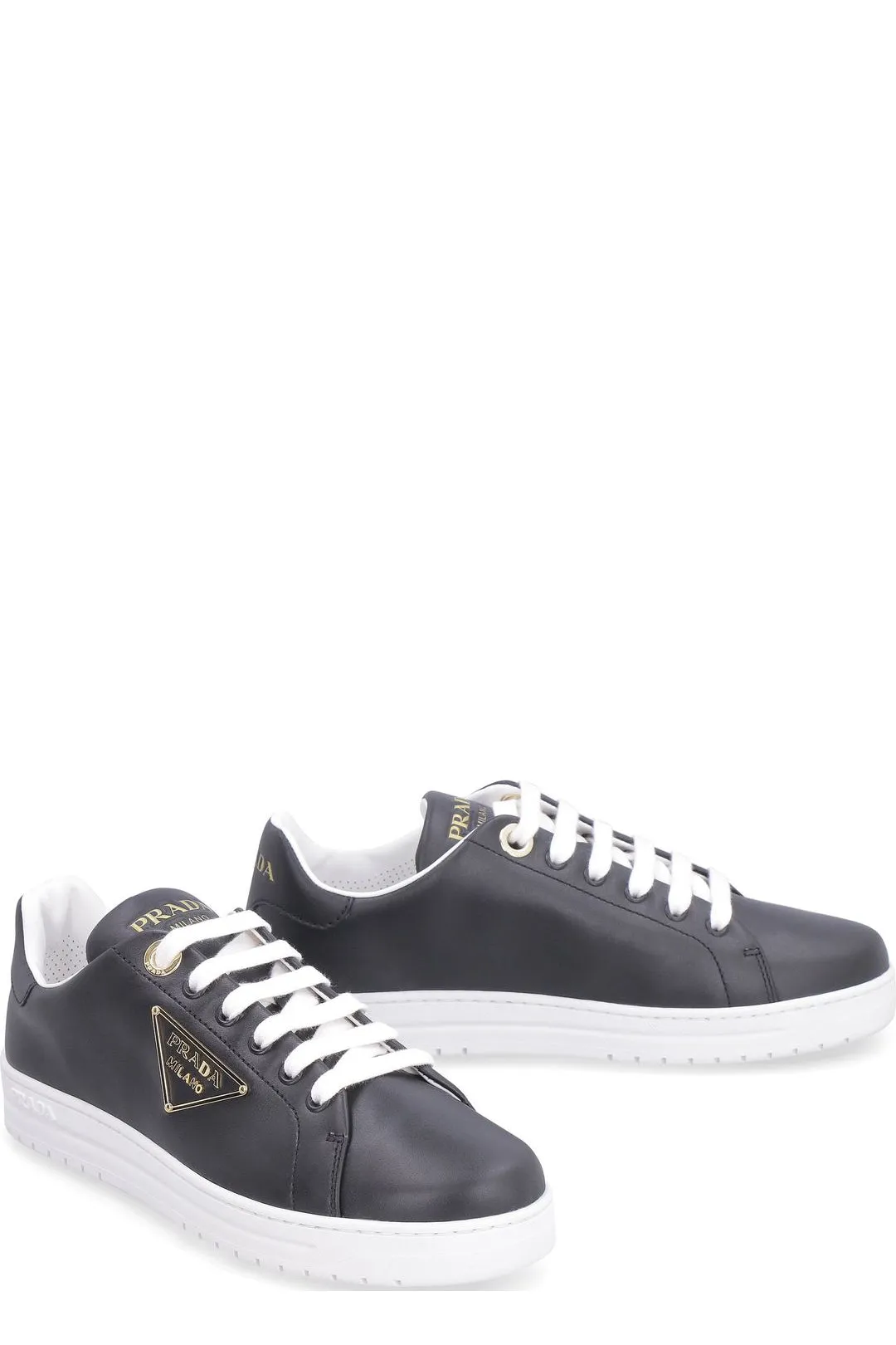 Prada Logo Plaque Lace-Up Sneakers
