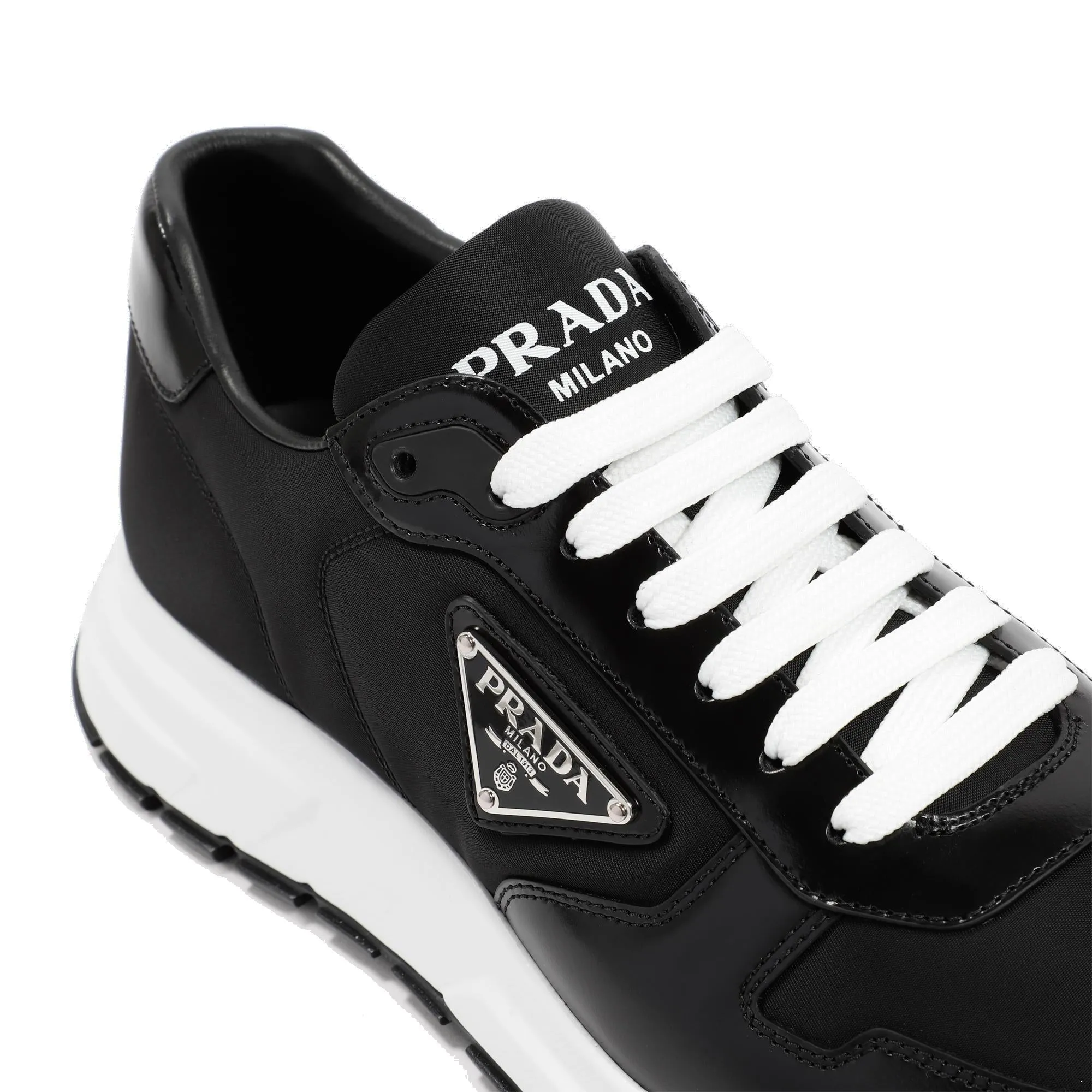Prada Logo Plaque Low-Top Sneakers