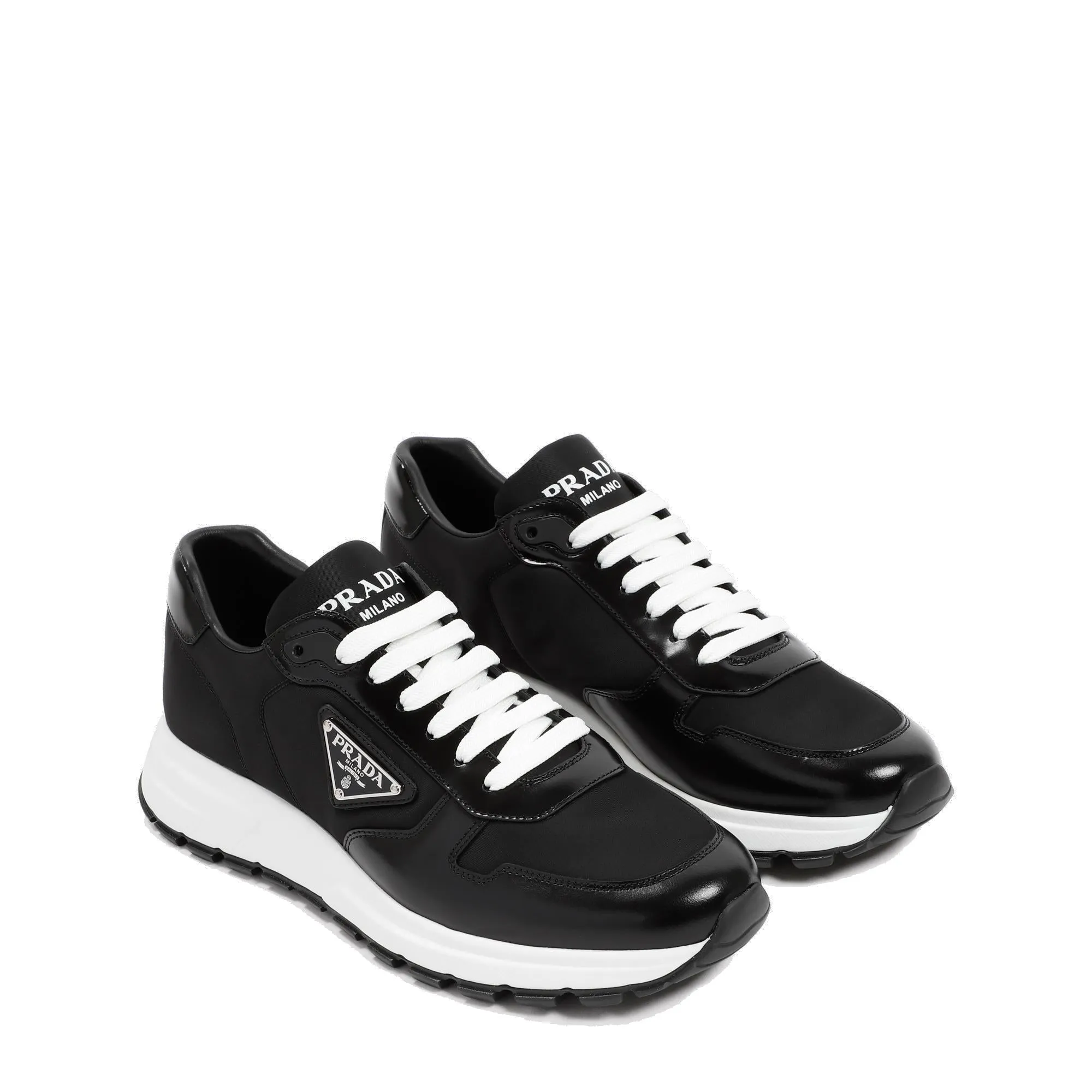 Prada Logo Plaque Low-Top Sneakers