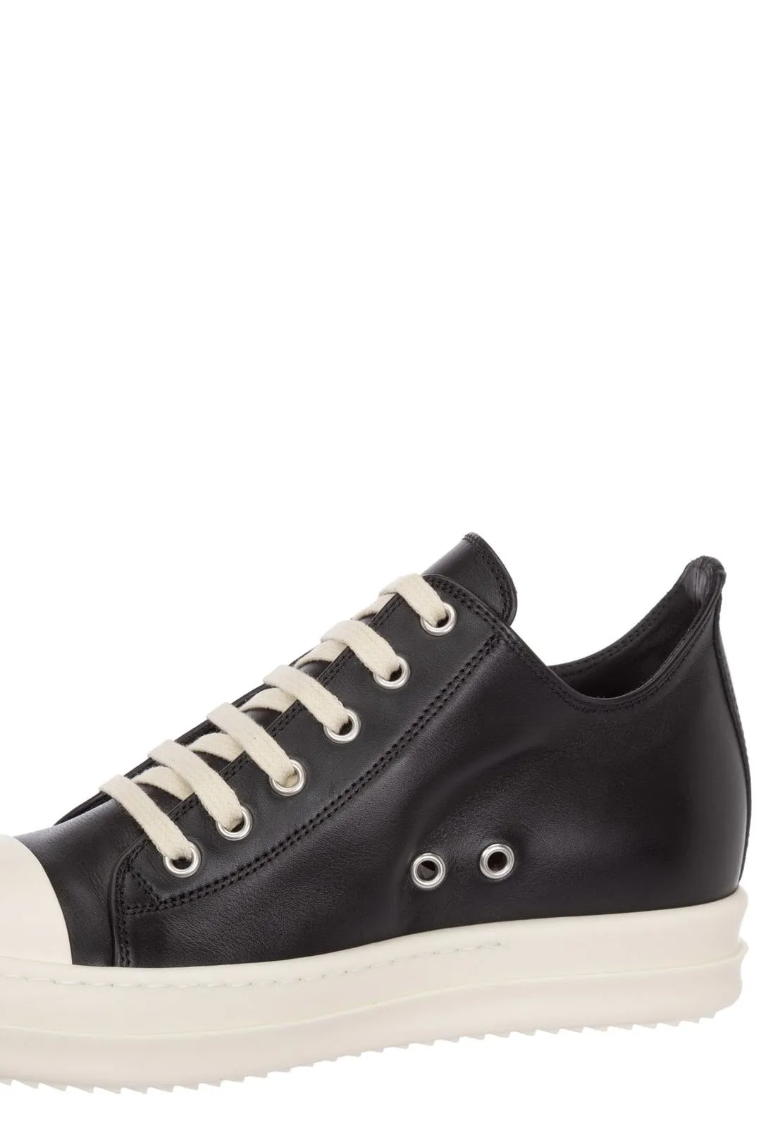 Rick Owens Round Toe Lace-Up Sneakers