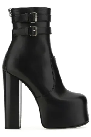 Saint Laurent Round Toe High Heel Boots