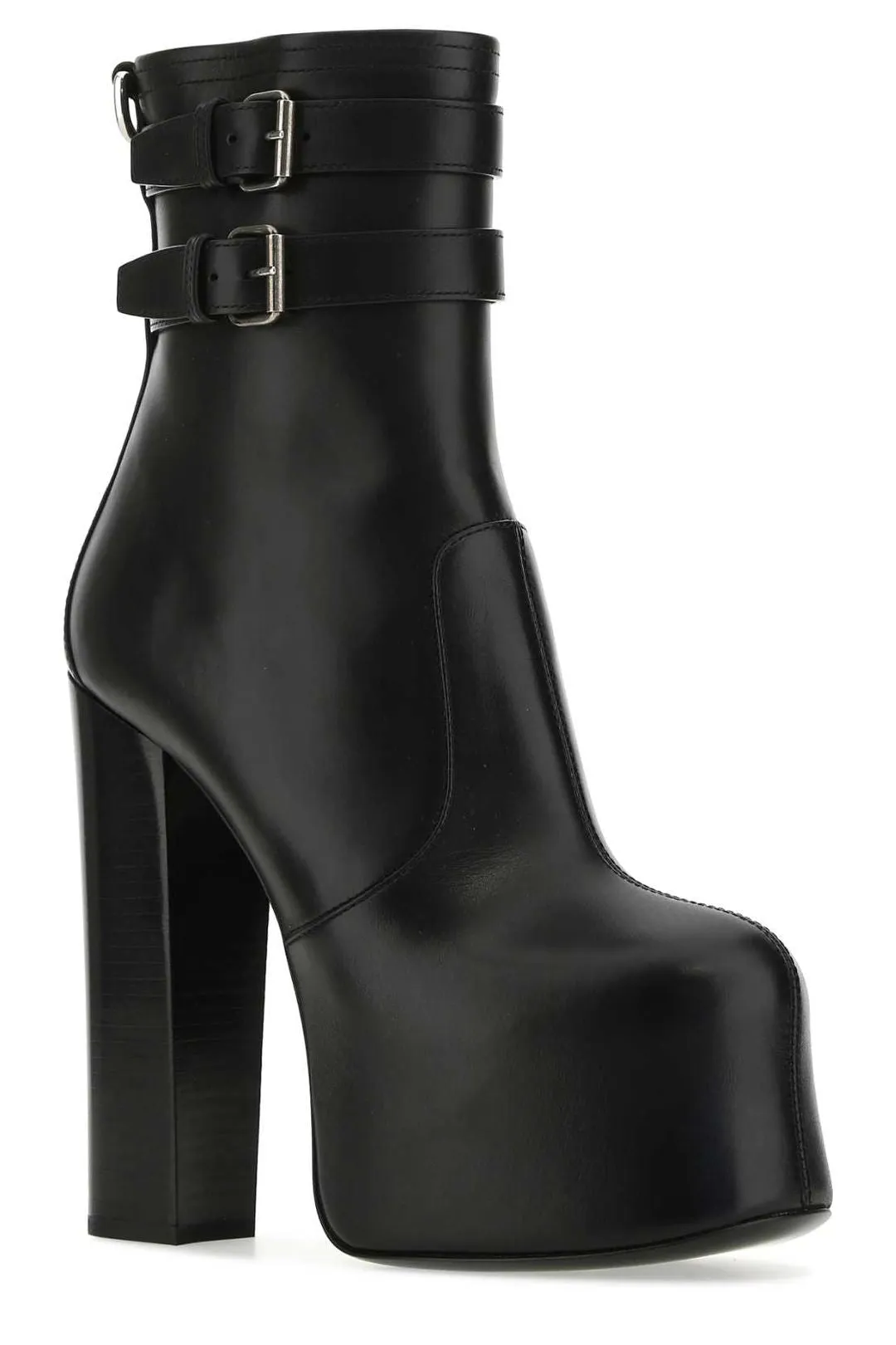 Saint Laurent Round Toe High Heel Boots