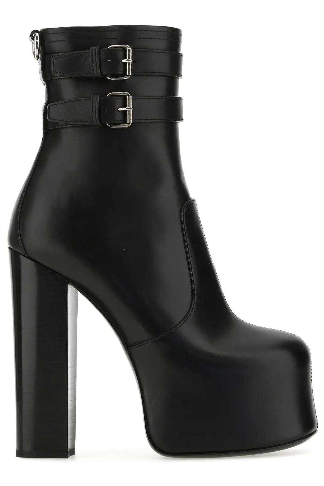 Saint Laurent Round Toe High Heel Boots