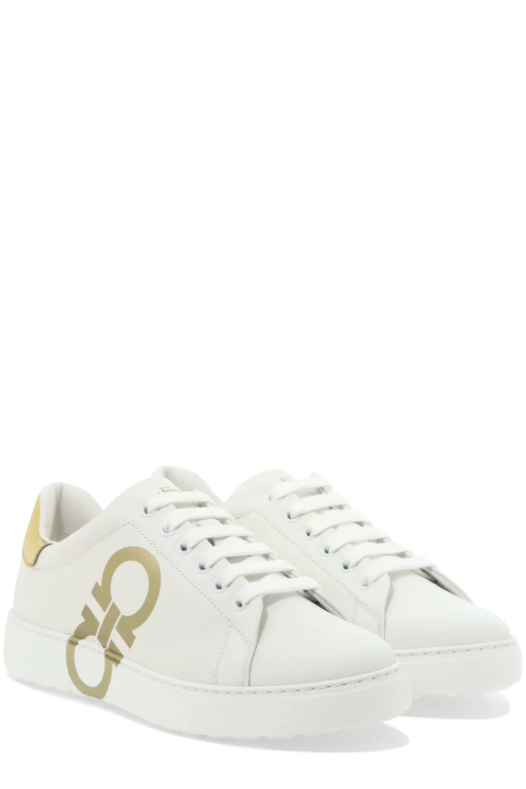 Salvatore Ferragamo Gancini-Printed Lace-Up Sneakers