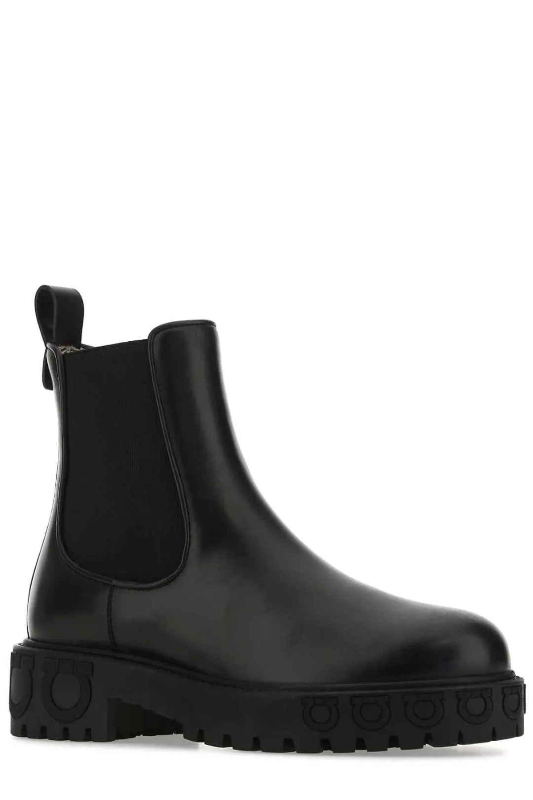 Salvatore Ferragamo Monogram Embossed Ankle Boots