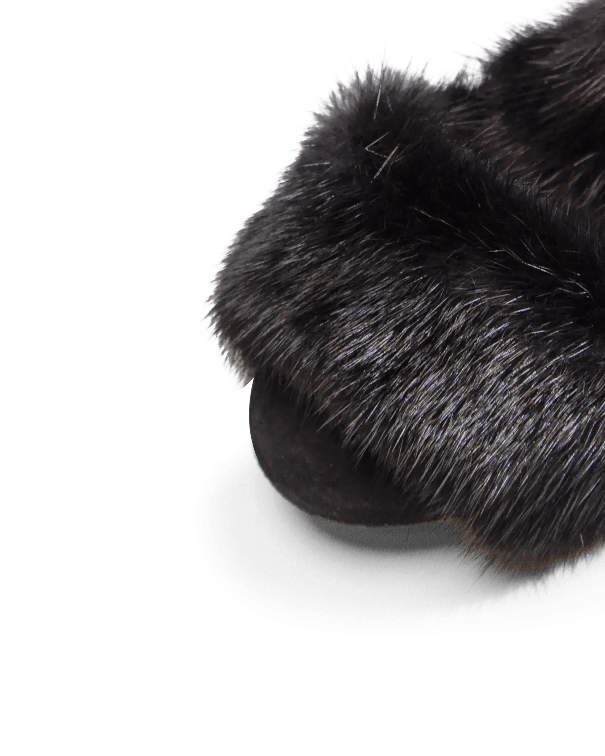 Suede Mink Fur Sandal