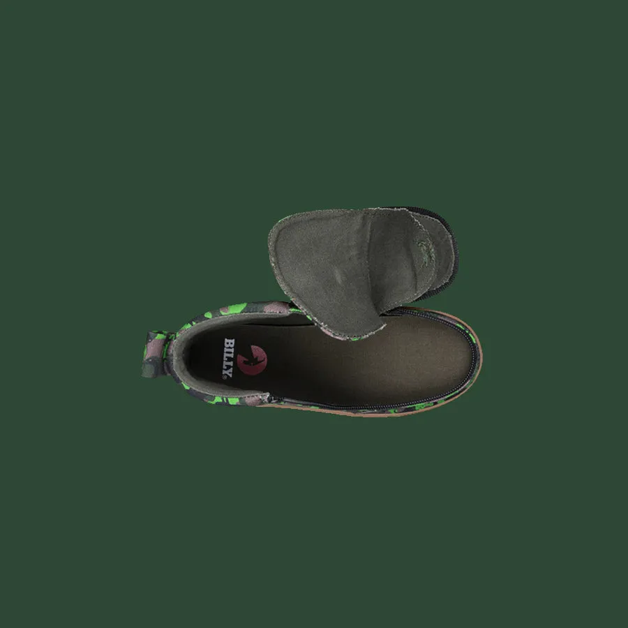 Toddler Green Dino BILLY Classic Lace High Tops Wide