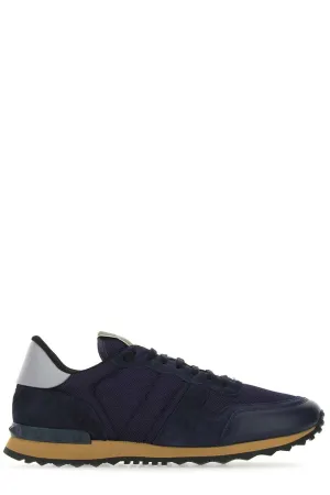 Valentino Garavani Rockstud Logo Patch Lace-Up Sneakers