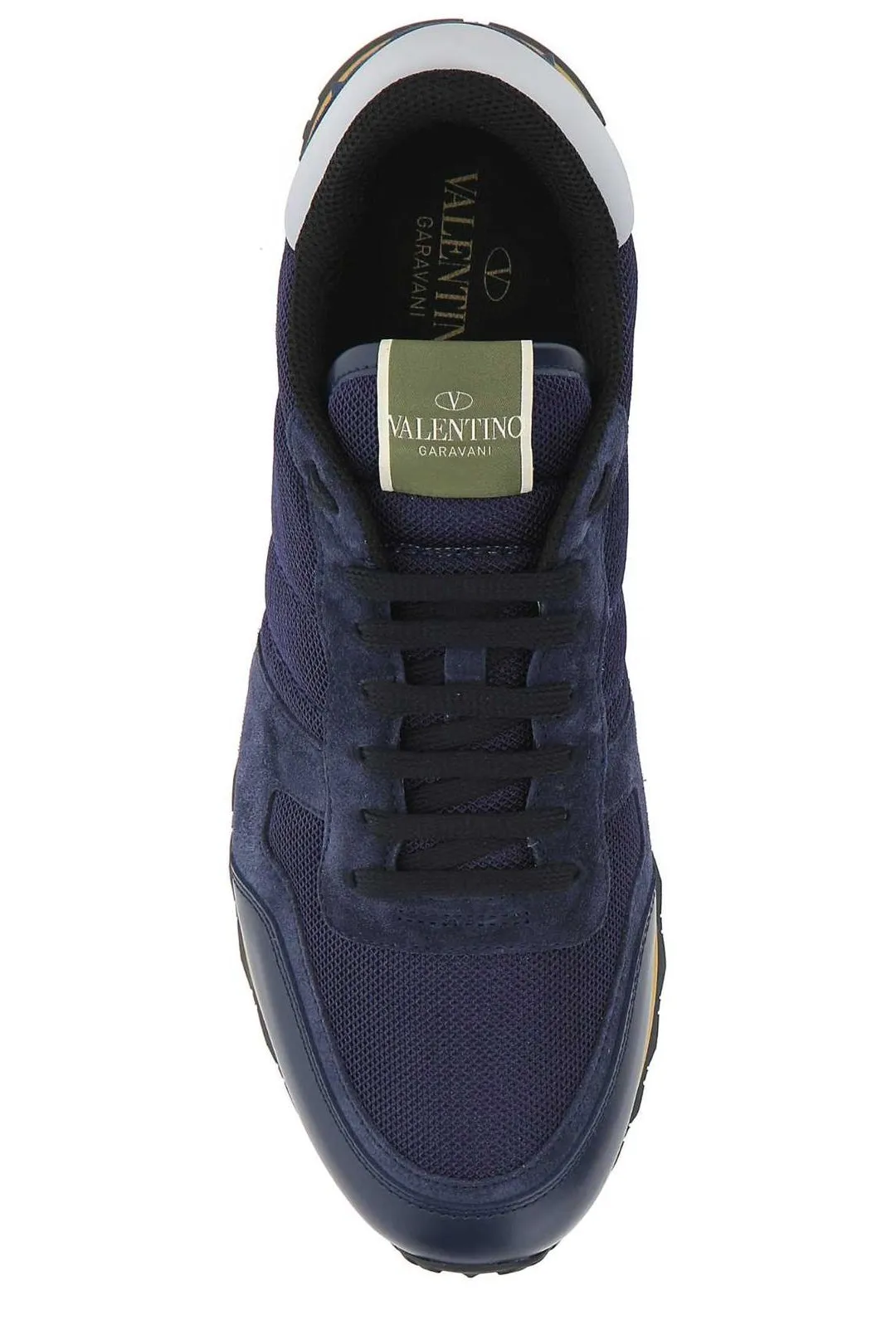 Valentino Garavani Rockstud Logo Patch Lace-Up Sneakers