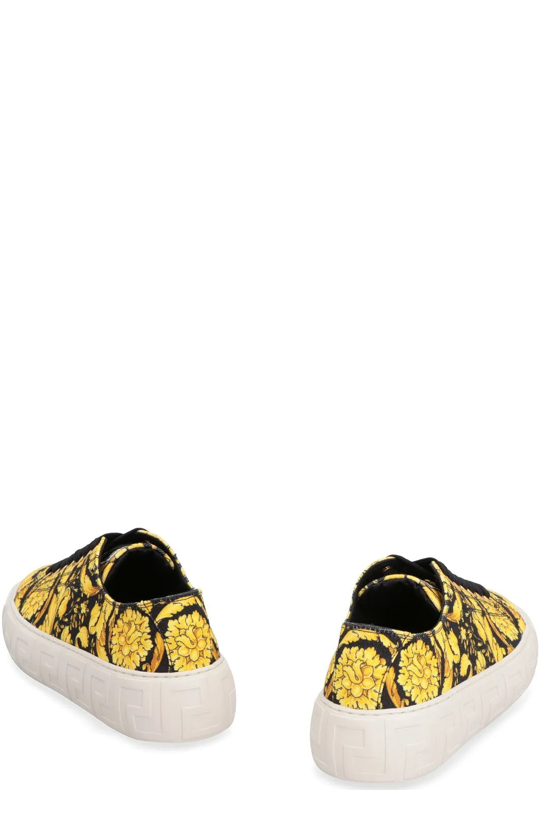 Versace Baroque Pattern Lace-Up Sneakers