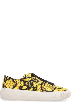Versace Baroque Pattern Lace-Up Sneakers