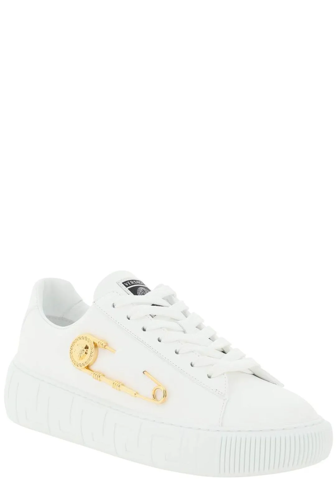 Versace Safety-Pin Lace Up Sneakers