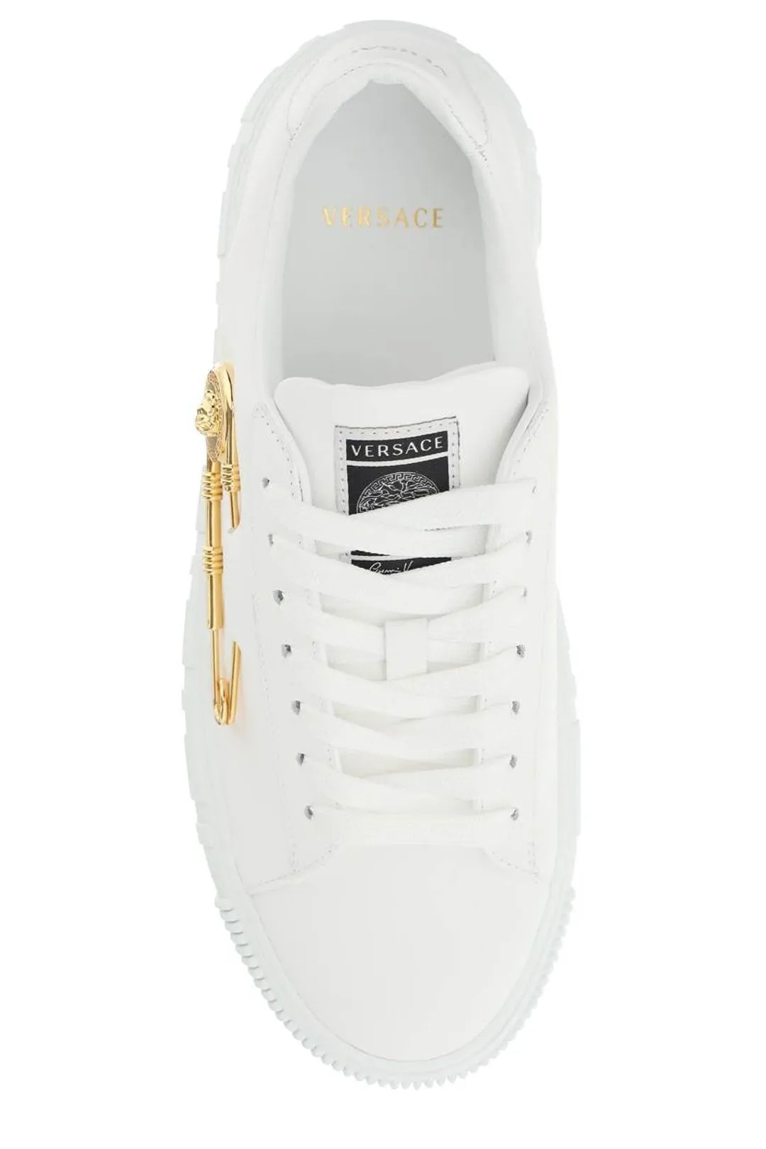 Versace Safety-Pin Lace Up Sneakers