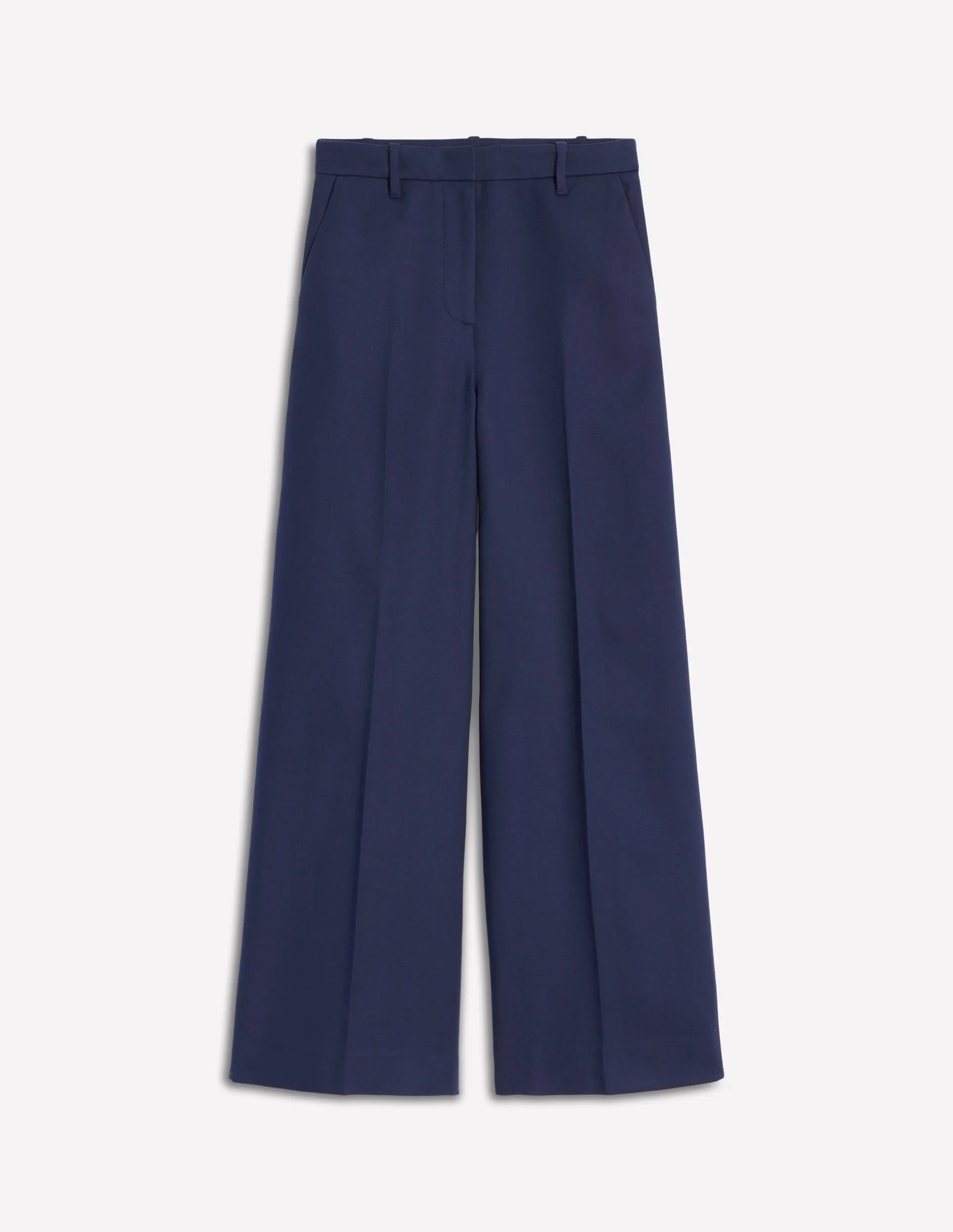 Wide Flare Trousers-Navy