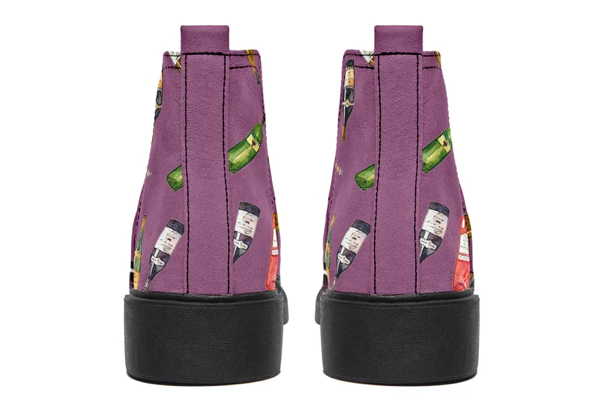 Wine Pattern Neat Vibe Boots
